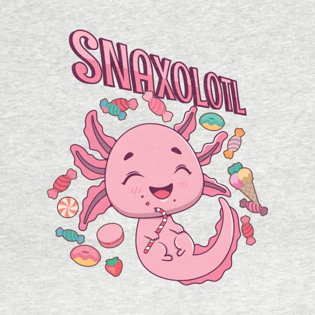 Snaxolotl pun design by GazingNeko